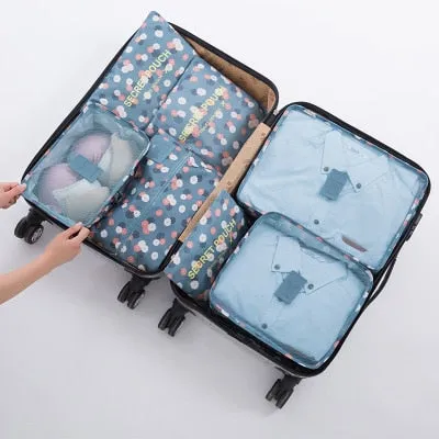 2018 New 7PCS/Set High Quality Oxford Cloth Travel Mesh Bag In Bag Luggage Organizer Packing Cube