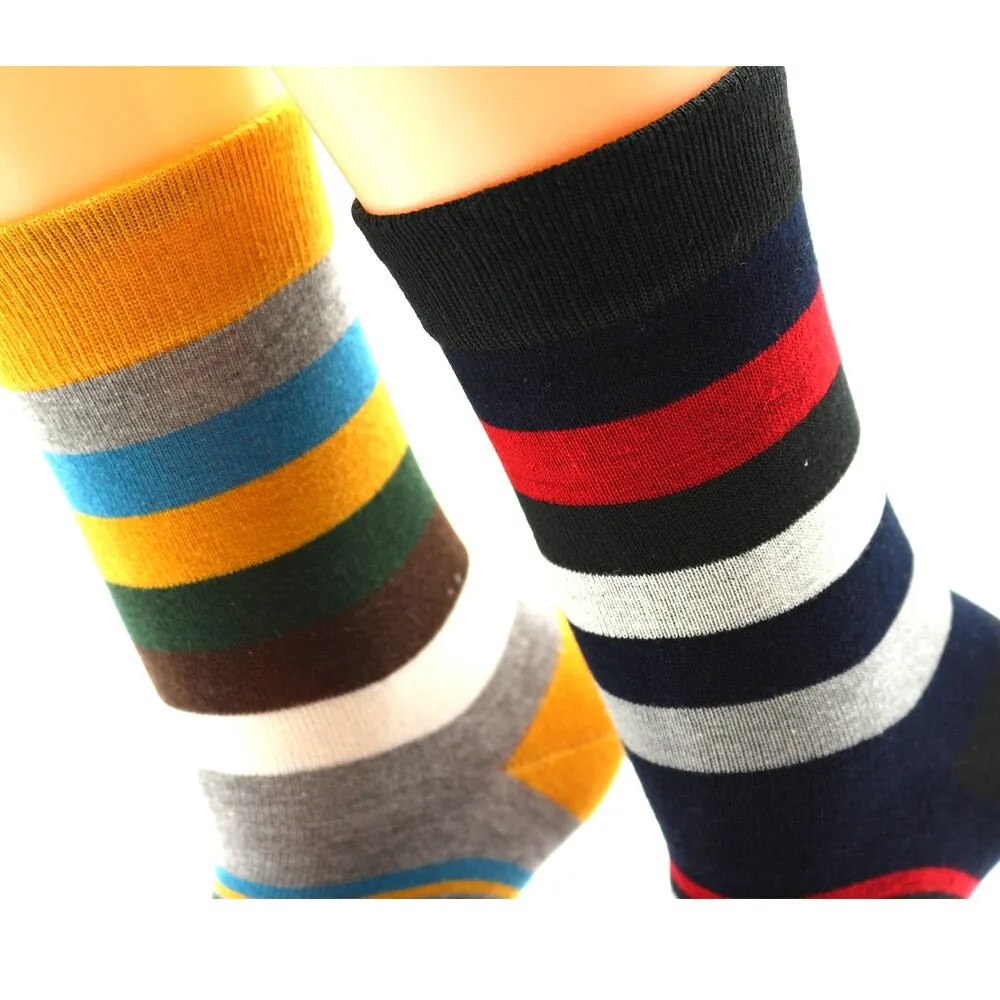 5 Pairs Popular Men's Latest Fashion Color Stripes Designed Socks