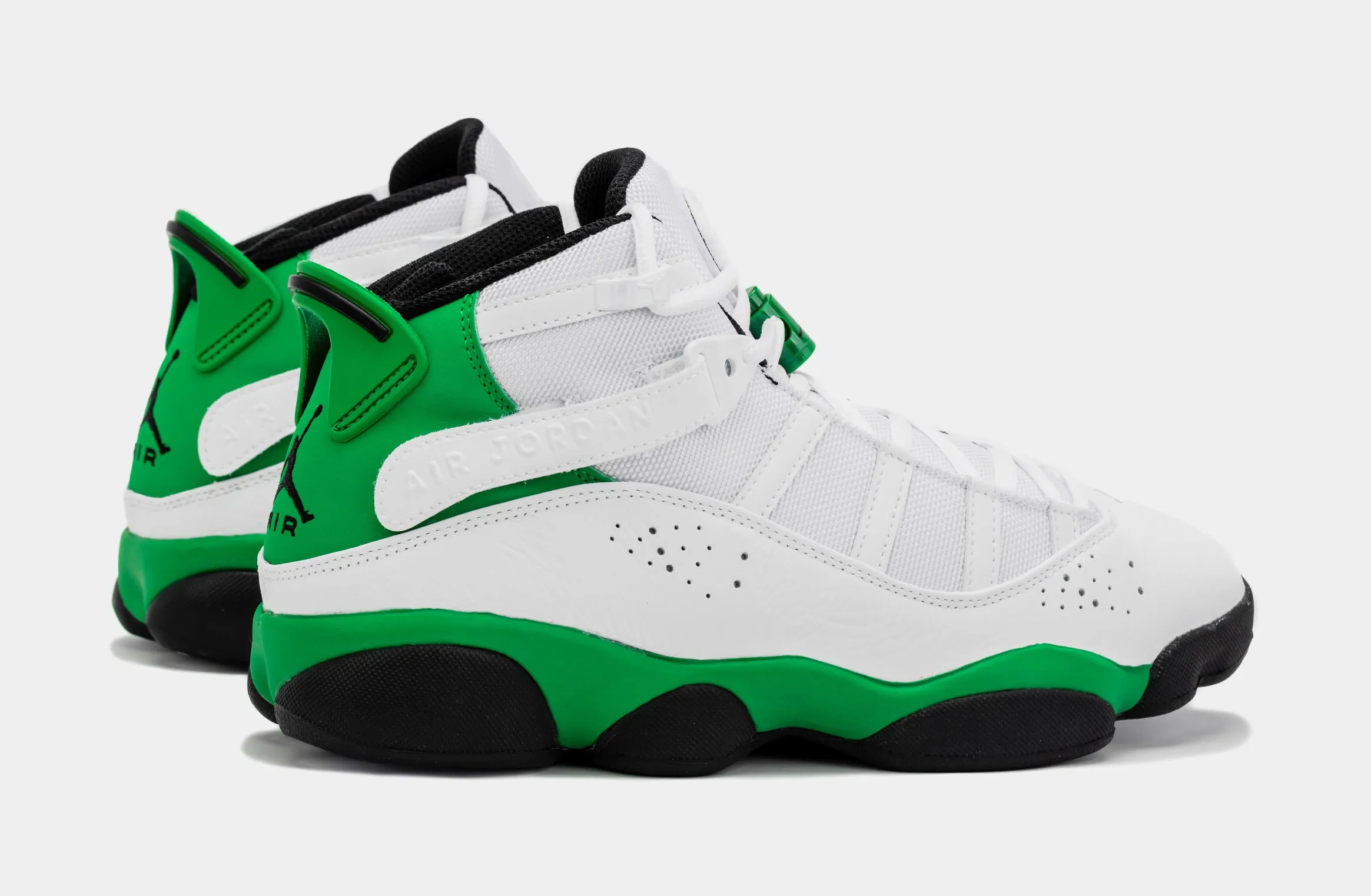 6 Rings Mens Basketball Shoes (White/Green)