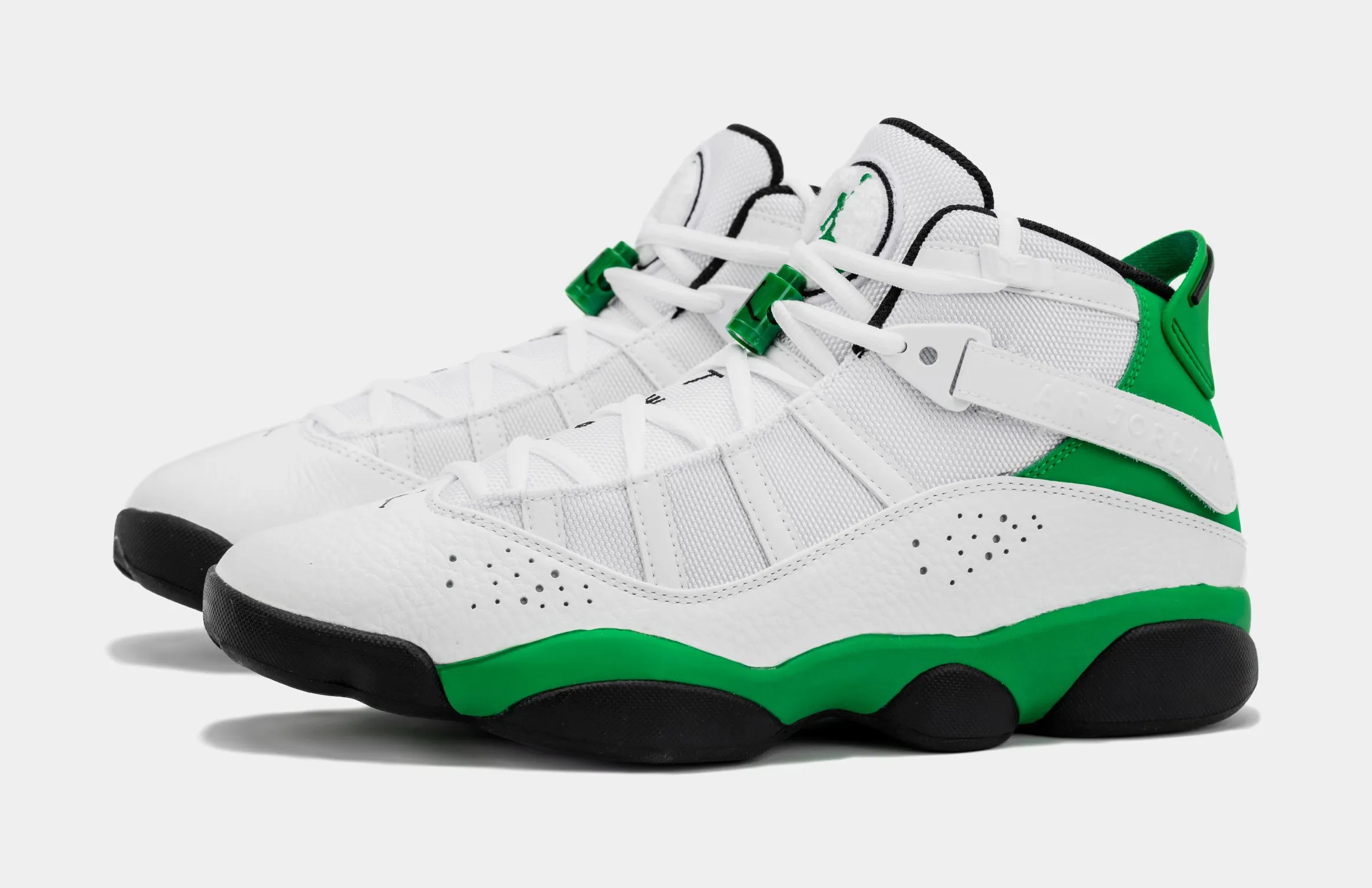 6 Rings Mens Basketball Shoes (White/Green)