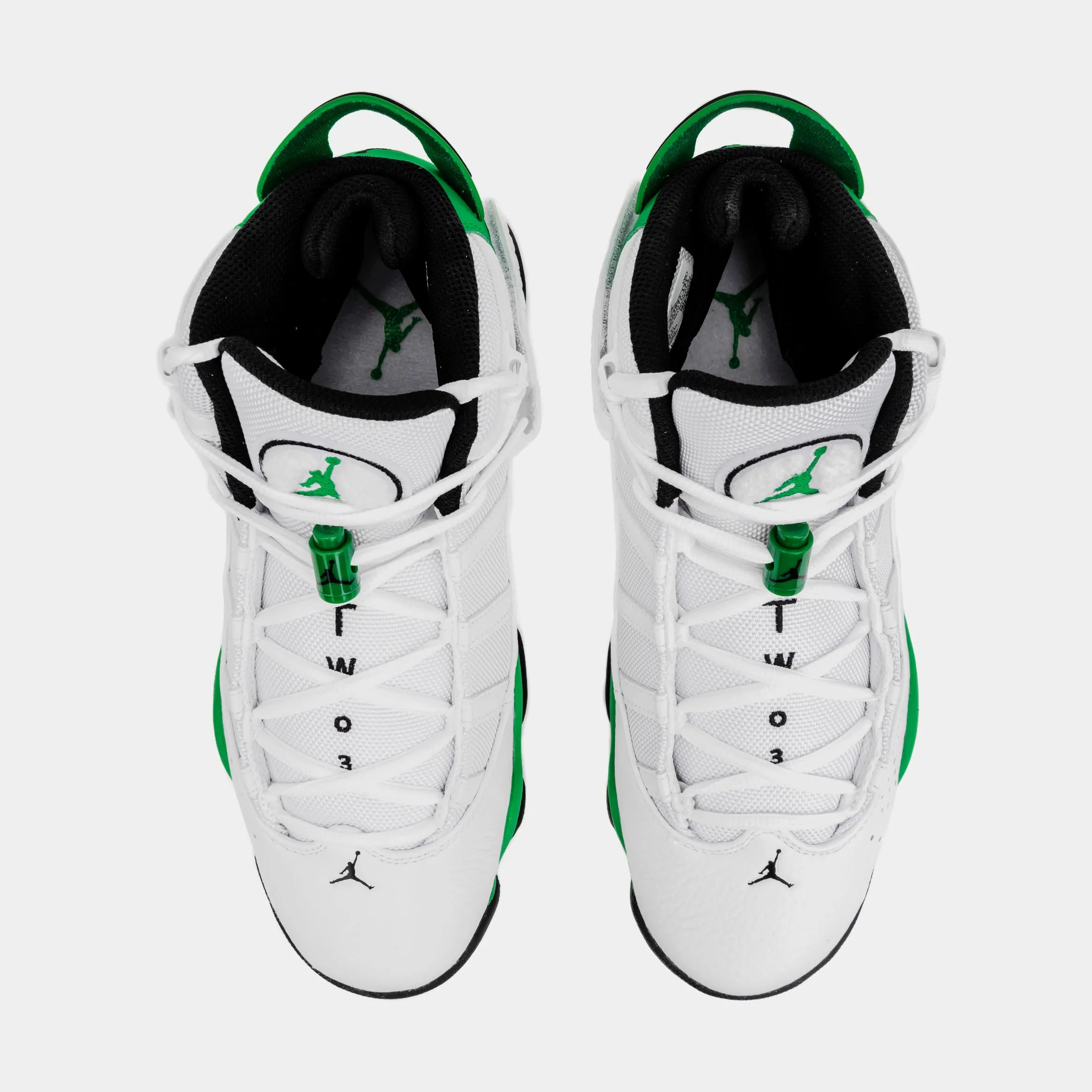 6 Rings Mens Basketball Shoes (White/Green)