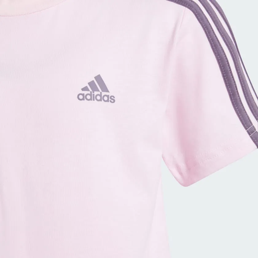 ADIDAS JUNIOR ESSENTIALS 3-STRIPES PURPLE SET