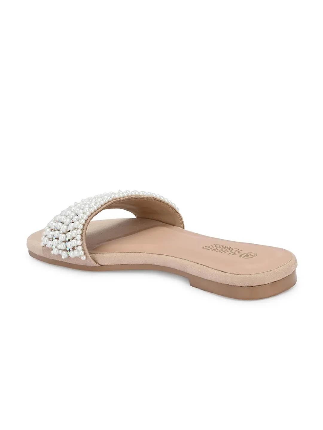 Alberto Torresi Synthetic Beige Flat Sandals for women