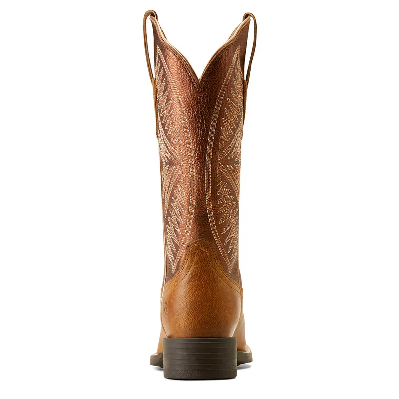 'Ariat' Women's 12 Round Up Ruidoso Western Square Toe - Pearl / Burnished Chestnut