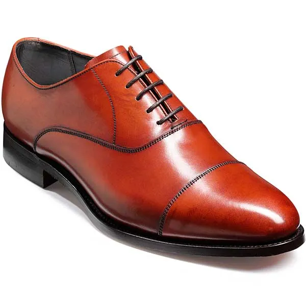 Barker Duxford  toe-cap Oxford Shoe  -Rosewood Calf