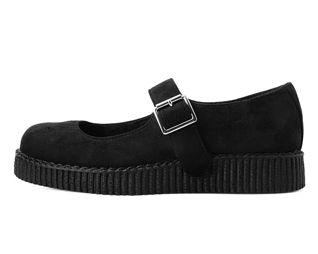 Black Faux Suede Viva Low Mary Jane