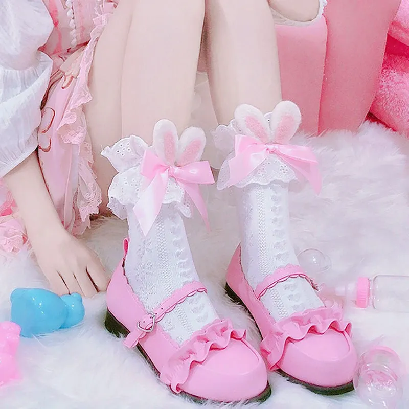 Bunny Bow Socks AD12266