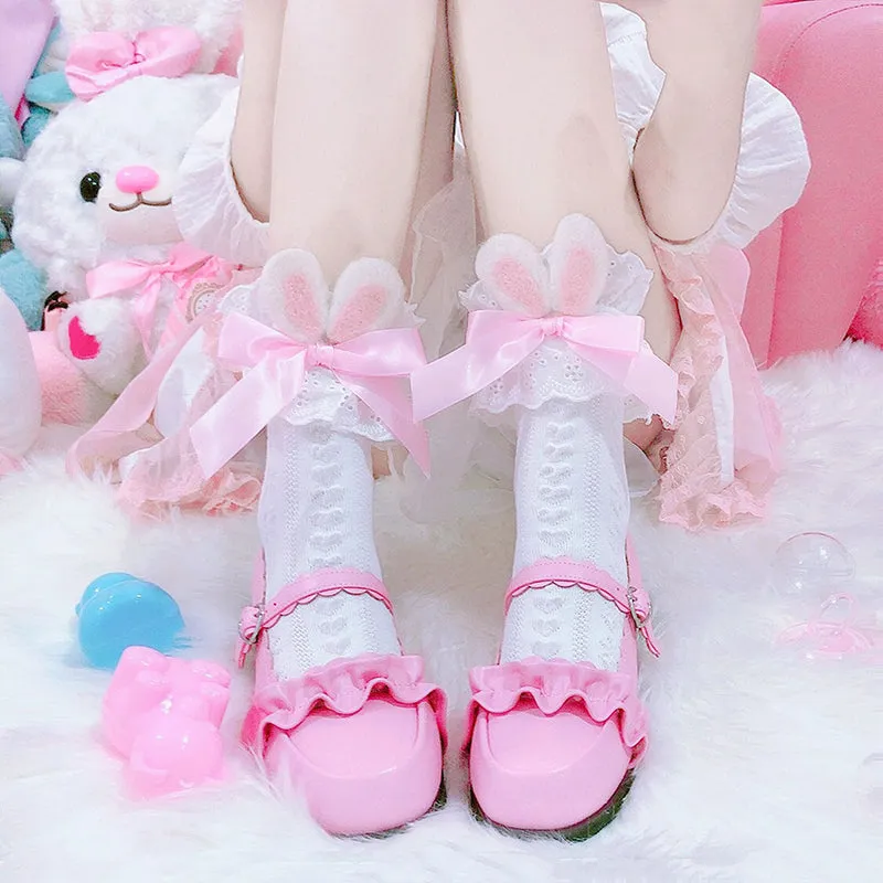 Bunny Bow Socks AD12266