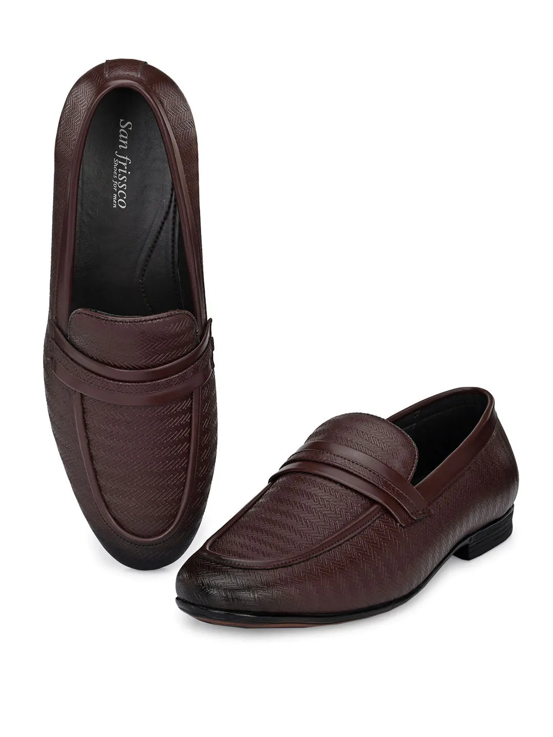 Capri Brown Textured Slip-Ons