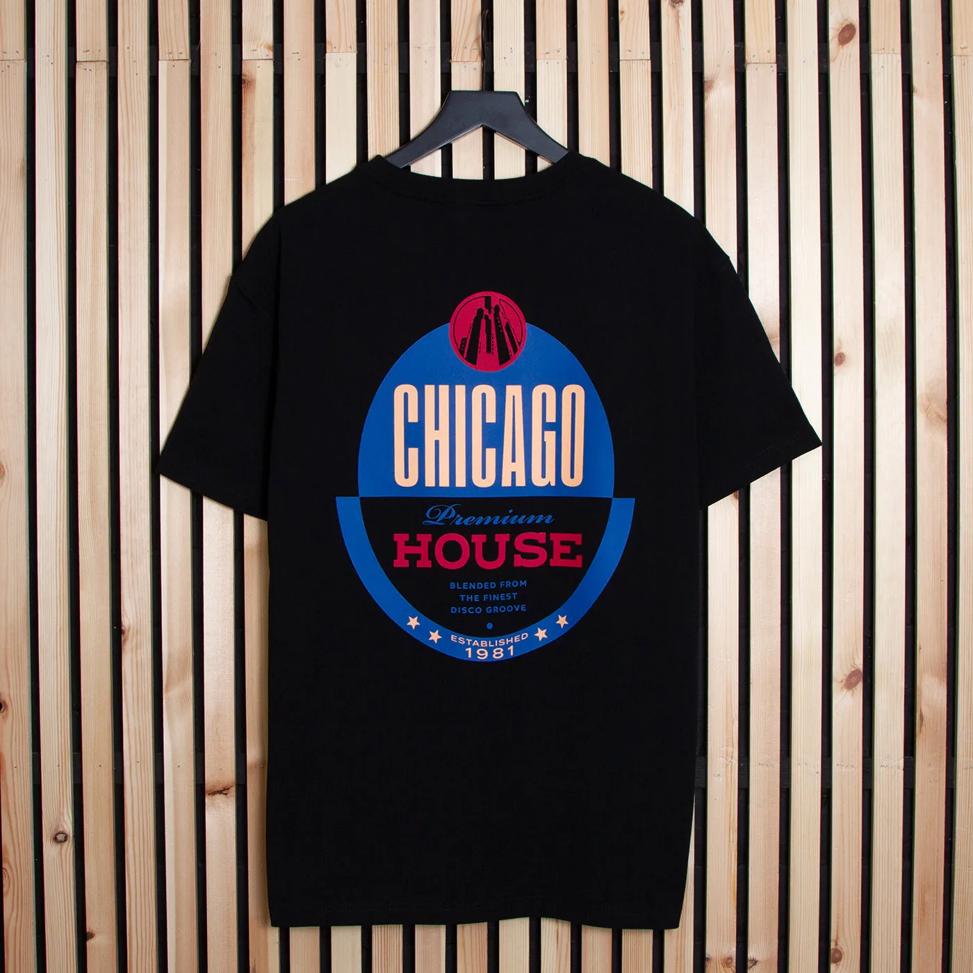 Chicago House Back Print - Oversized Tshirt - Black