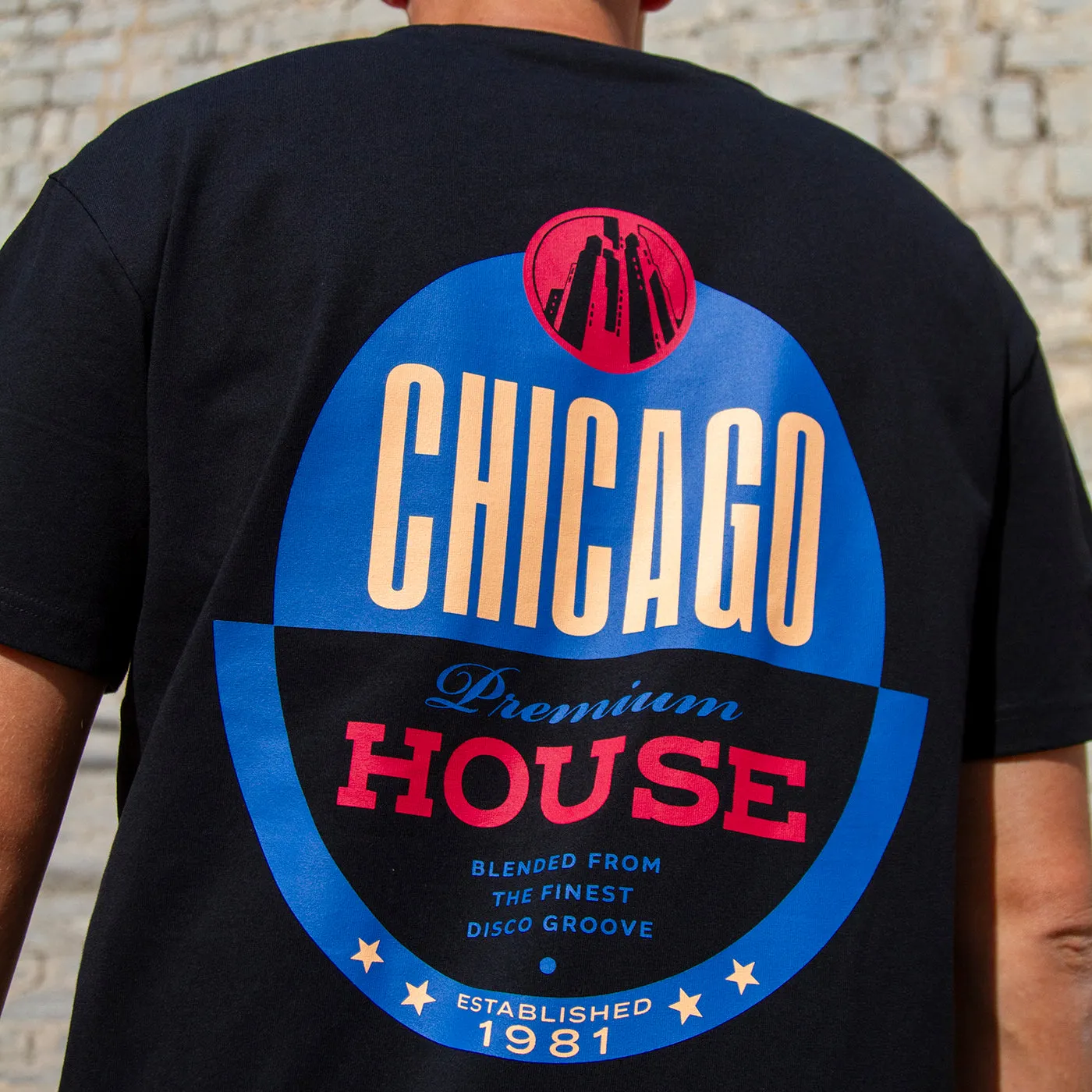 Chicago House Back Print - Oversized Tshirt - Black