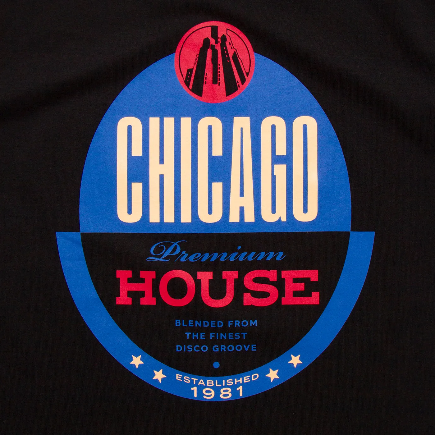 Chicago House Back Print - Oversized Tshirt - Black