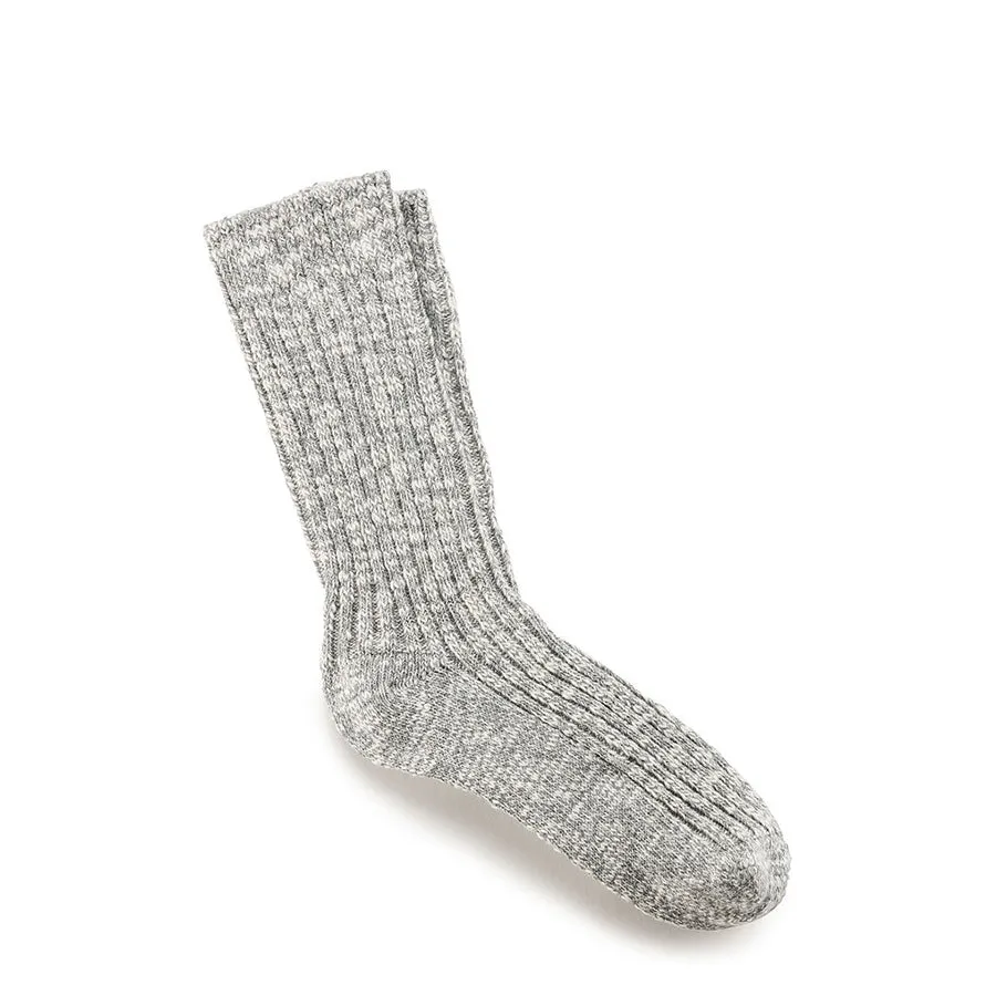 COTTON SLUB SOCKS WOMEN - GREY/WHITE