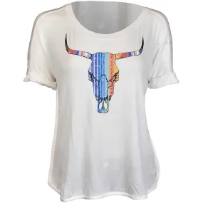 Cowgirl Hardware Women's Serape Skull Graphic T-Shirt