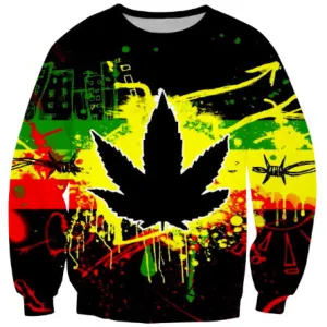 Dank Master Rasta Weed Leaf Sweatshirt