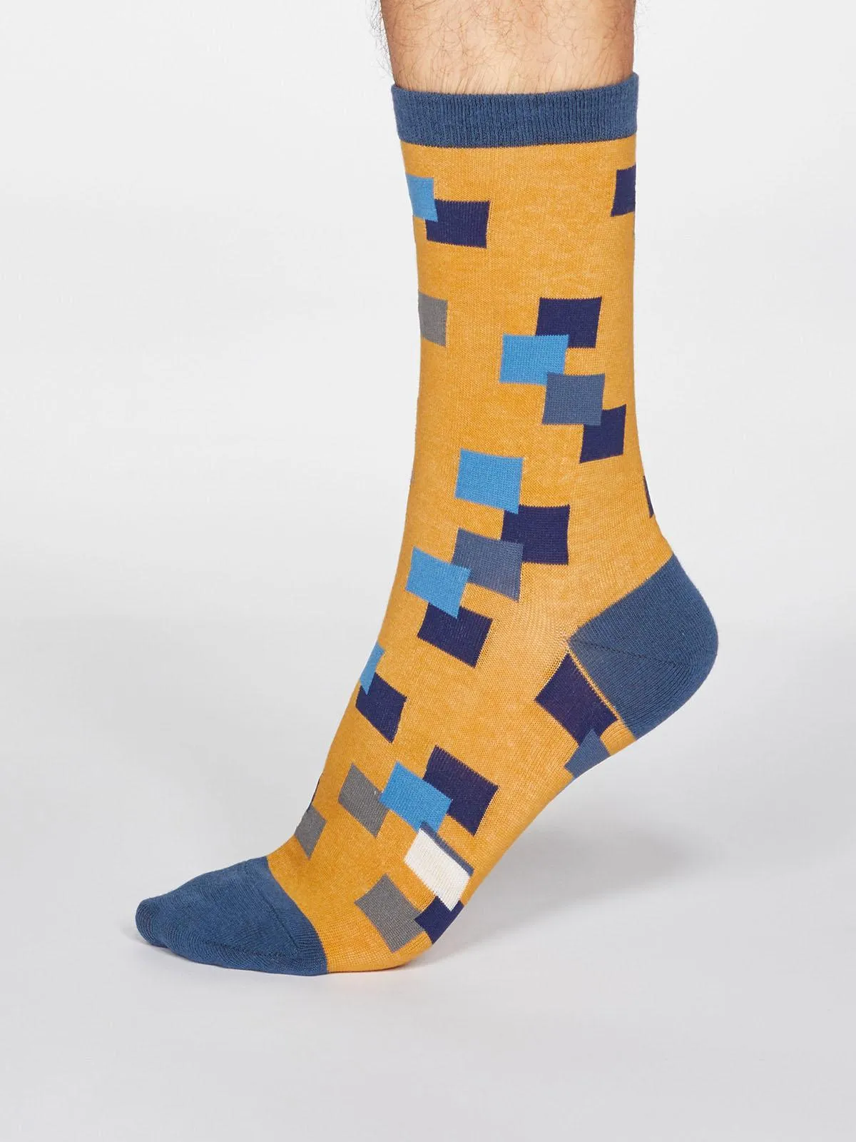 Evan Square Socks - Mustard Yellow