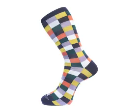 Fortis Green Men's Socks in Purple Checks