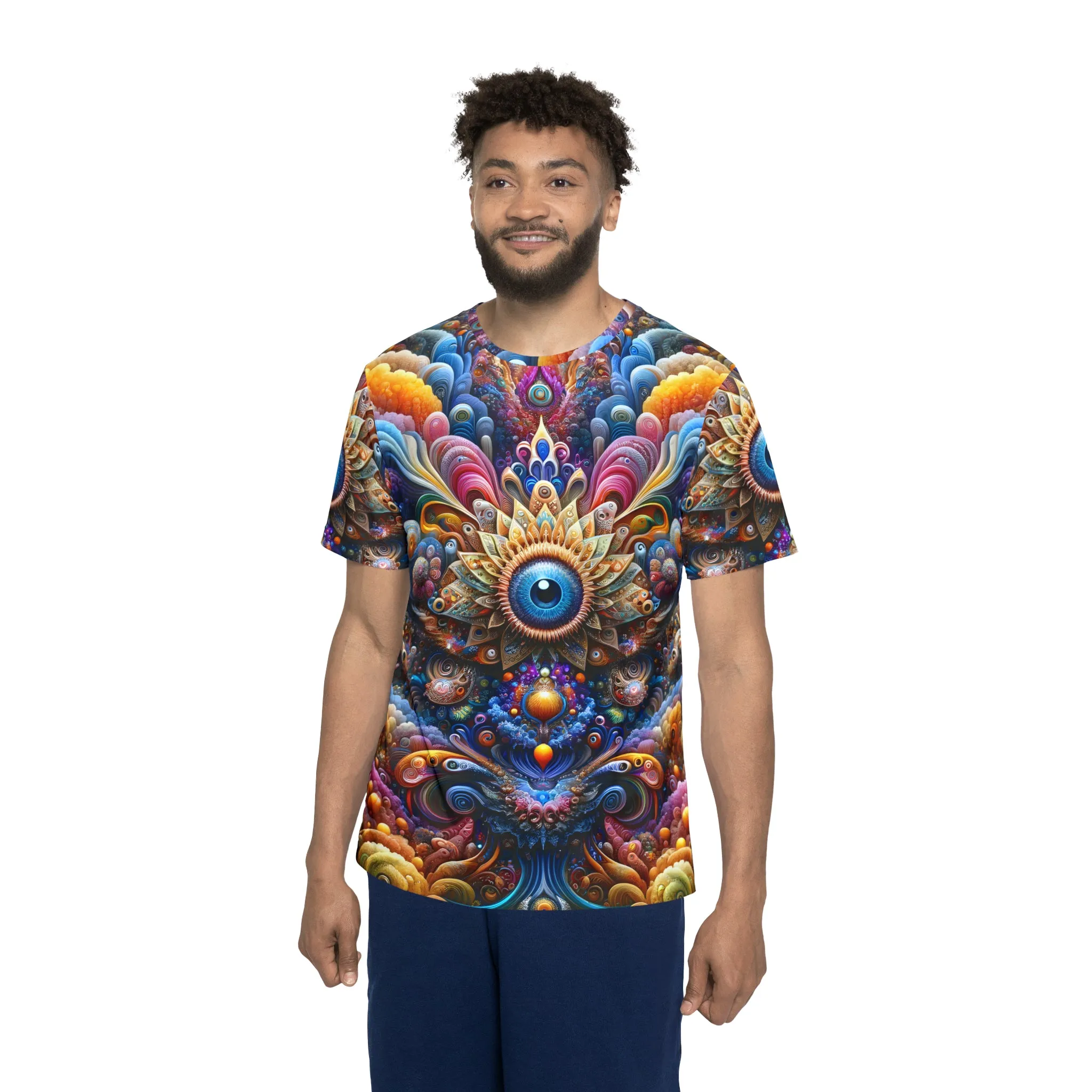 Jewel Eye Flourishing Full All Over Print Polyester Art Design Shirt for Festival Rave or Street Wear