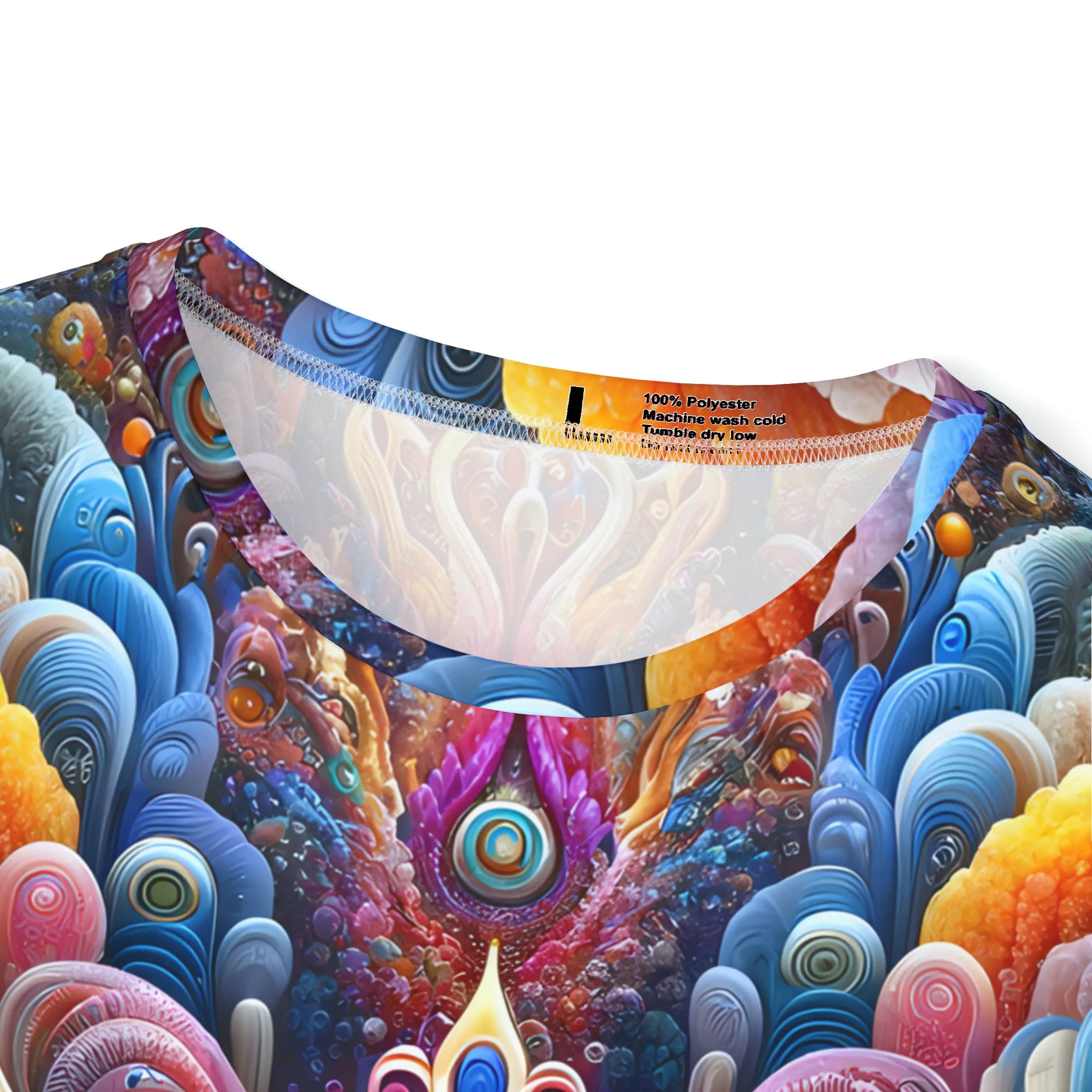 Jewel Eye Flourishing Full All Over Print Polyester Art Design Shirt for Festival Rave or Street Wear