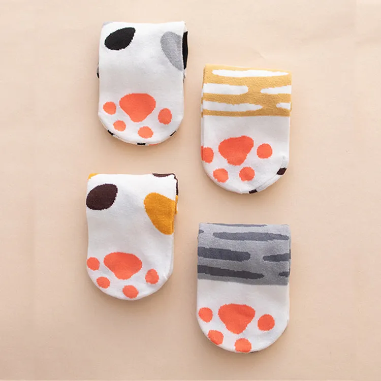 Kawaii Cute Ankle Socks - Cat Paws Set of 4