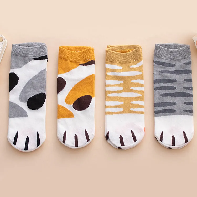 Kawaii Cute Ankle Socks - Cat Paws Set of 4