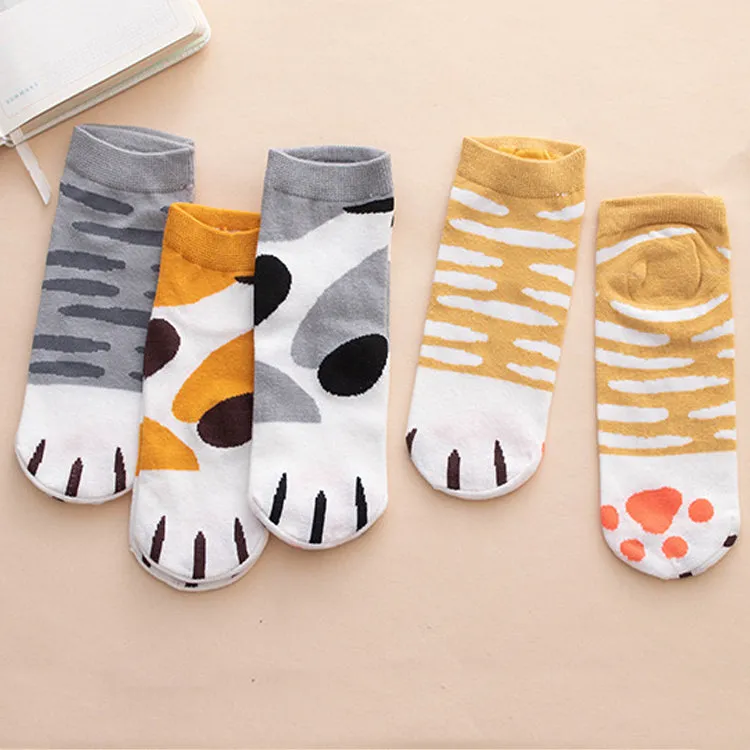 Kawaii Cute Ankle Socks - Cat Paws Set of 4