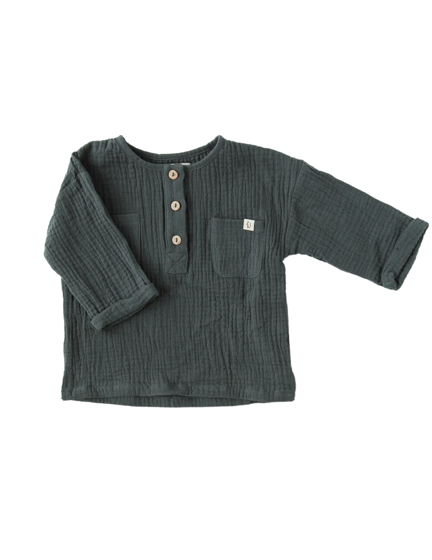 Lucas Boys Muslin Shirt - Dusty Pine