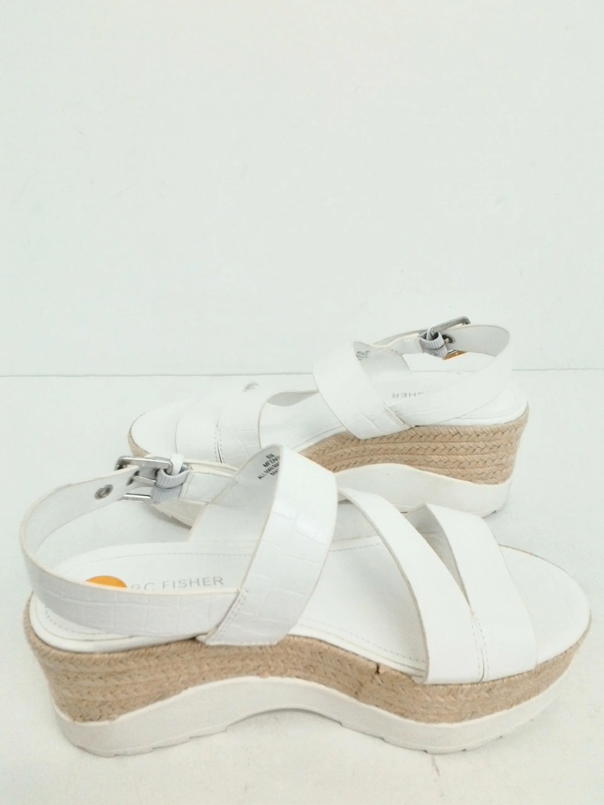 Marc Fisher Women's White Platform Sandal Size 6 M