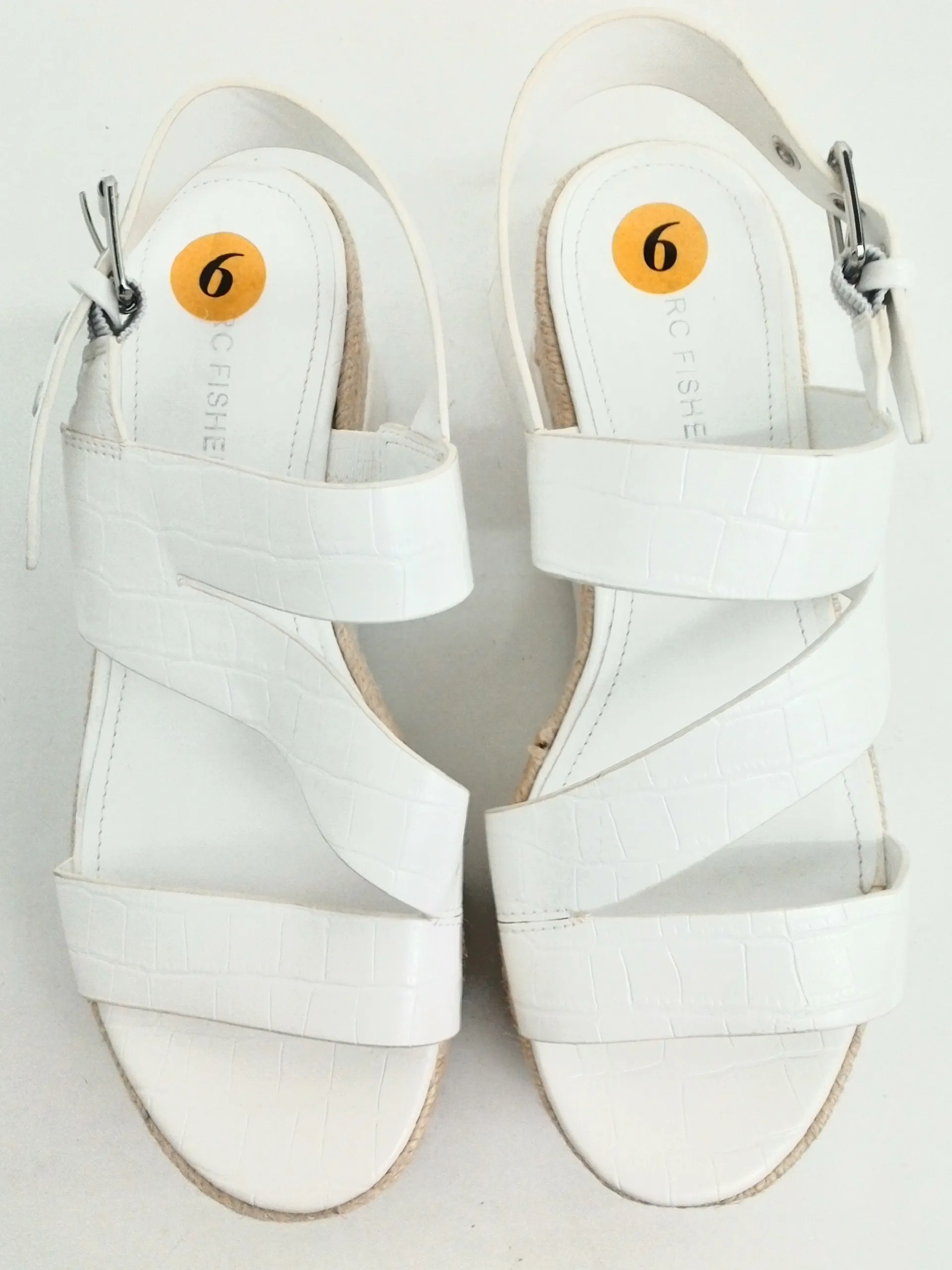 Marc Fisher Women's White Platform Sandal Size 6 M