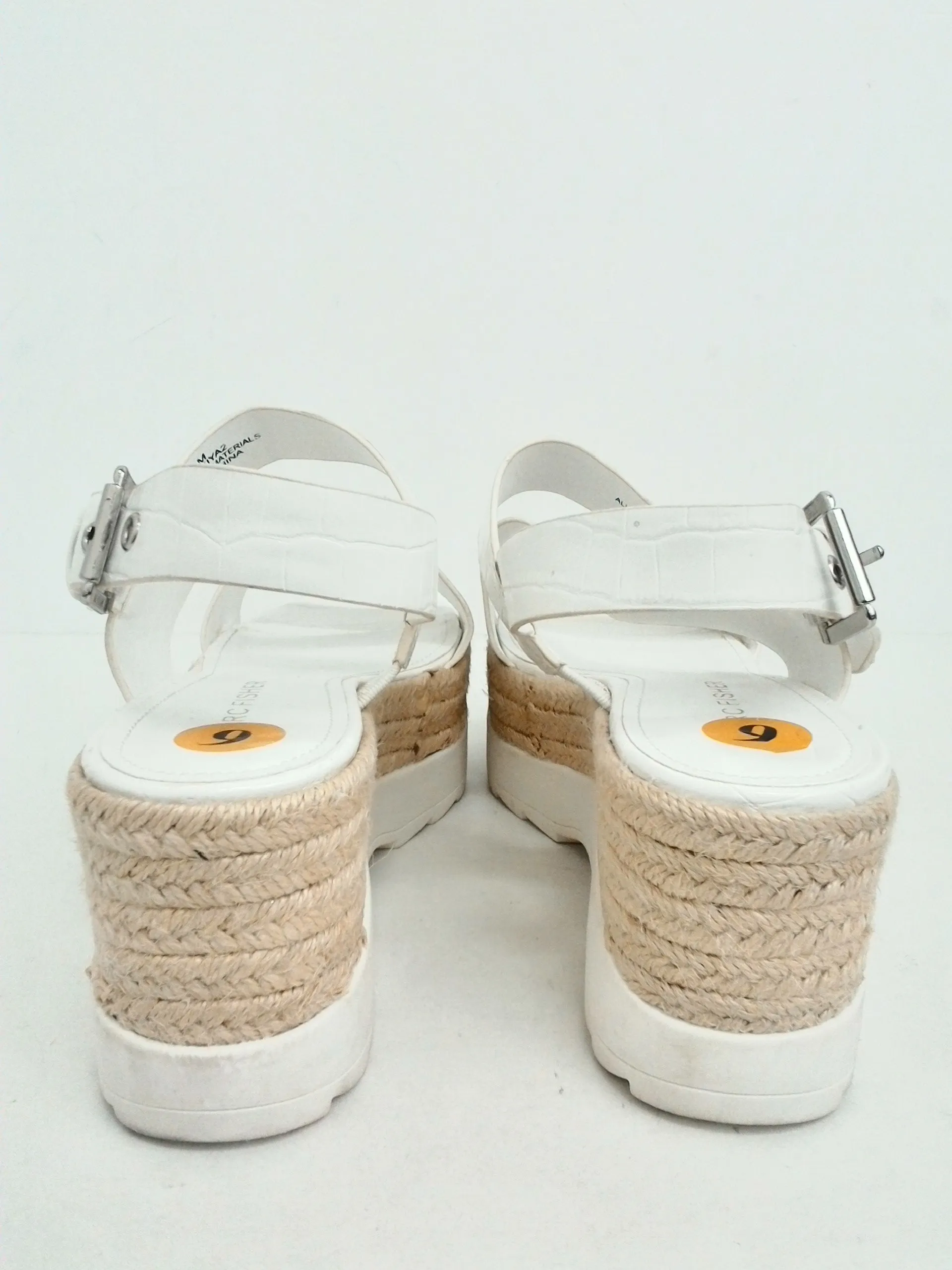 Marc Fisher Women's White Platform Sandal Size 6 M