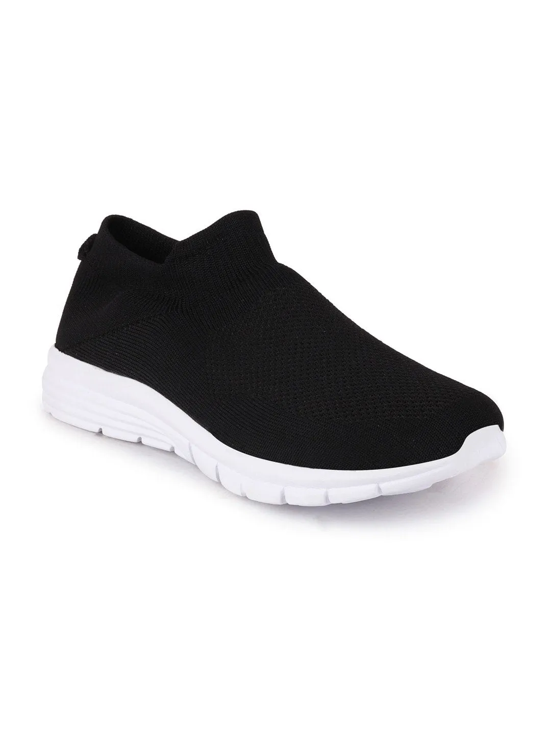 Men Black Sports Slip-On Walking Shoes