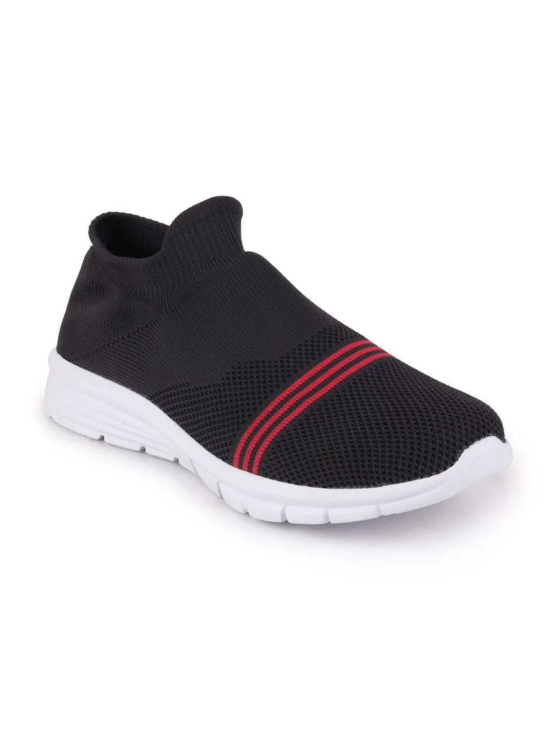 Men Black Sports Slip-On Walking Shoes