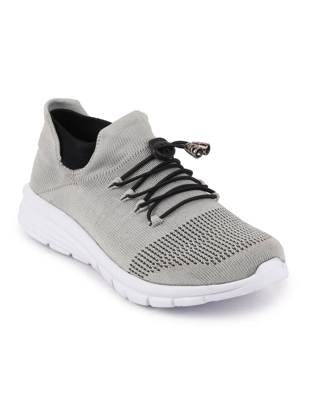 Men Grey Sports Lace-Up Walking Shoes