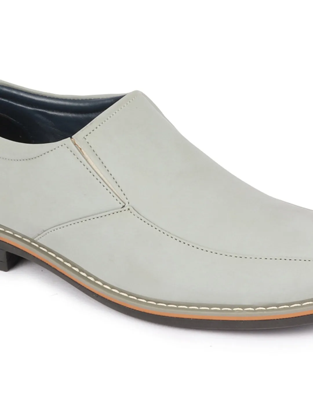 Men Sky Blue Formal Office Comfort Design Broad Feet TPR Welted Sole Slip On Shoes