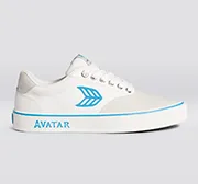 NAIOCA PRO AVATAR Vintage White Suede Off-White Canvas Blue Logo Sneaker Women