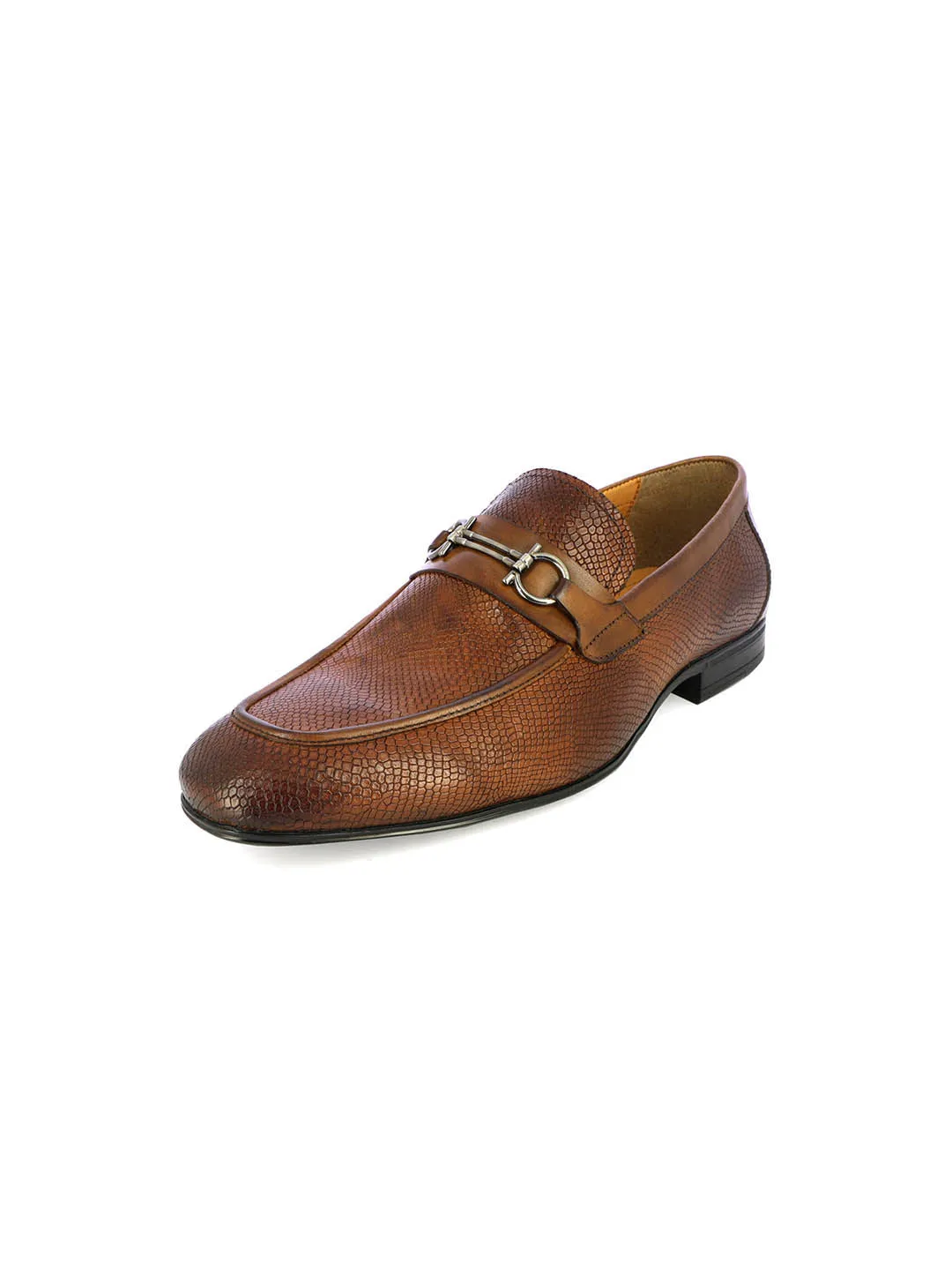 Patterned Tan Loafers Horsebit Loafers