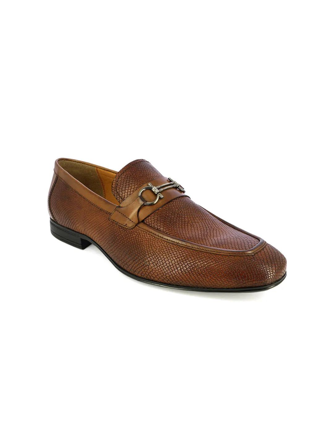 Patterned Tan Loafers Horsebit Loafers