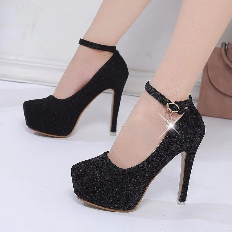 Platform Strap Heels Pumps Shoes