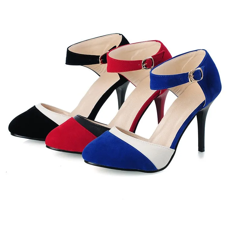 Pointed Toe Suede Sandals High Heels Women Shoes 4130