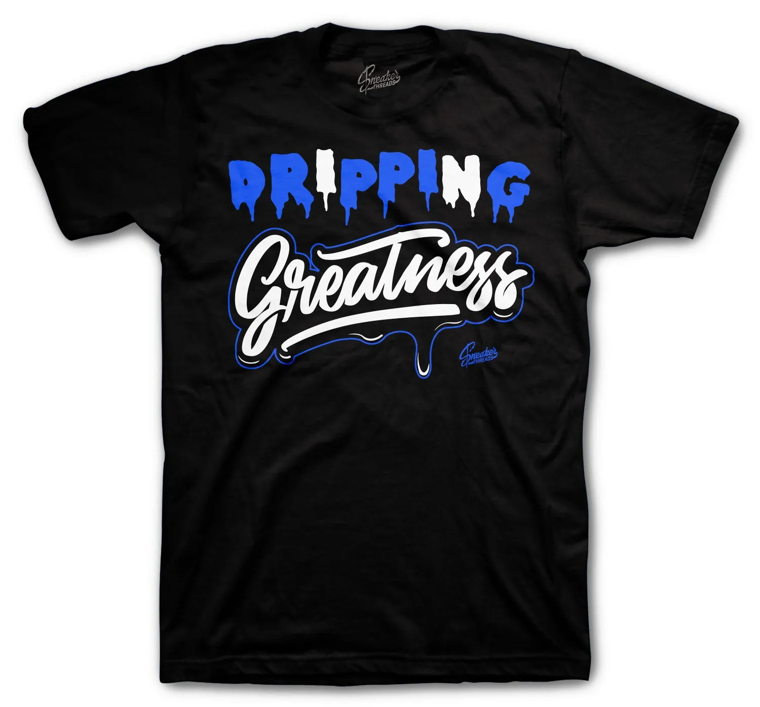 Retro 3 Racer Blue Shirt - Drip Greatness - Black