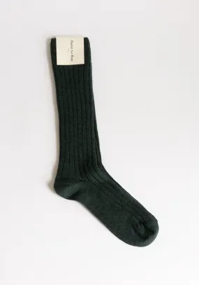 Ribbed College Sock in Cipresso