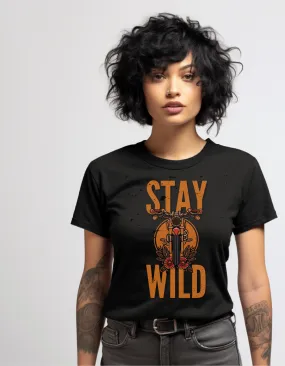 Stay Wild Tattoo T-shirt / Traditional Tattoo Tee Shirt / Punk Rock Clothing Tshirt Rockabilly Psychobilly Freak Goth