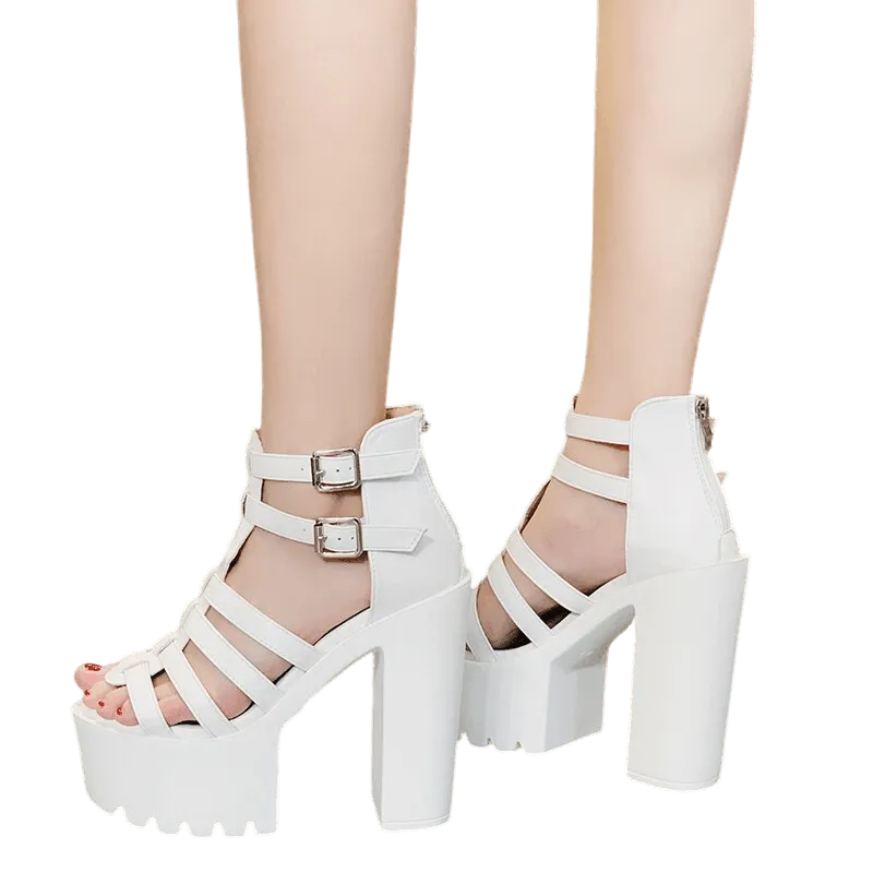 Strappy Roman Platform Heels Sandals