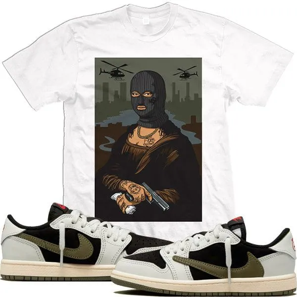 Travis Scott Olive 1s Sneaker Tees : Jordan Retro 1 Olive Shirt to Match : MONA LISA