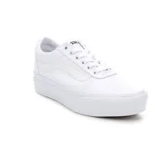 VANS WOMEN'S WARD PLATFORM WHITE SHOES