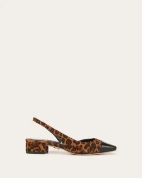 VERONICA BEARD Cecile Cap-Toe Leopard Slingback