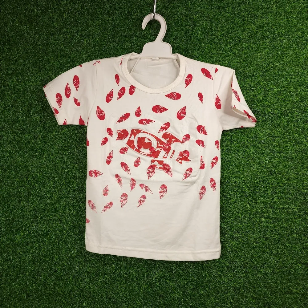 White leaf Pattern kids T Shirt