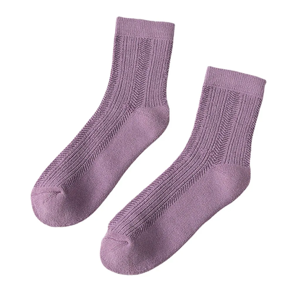 Women Cotton Thick Embroidery Multi Pattern Cute Casual Warm Tube Socks