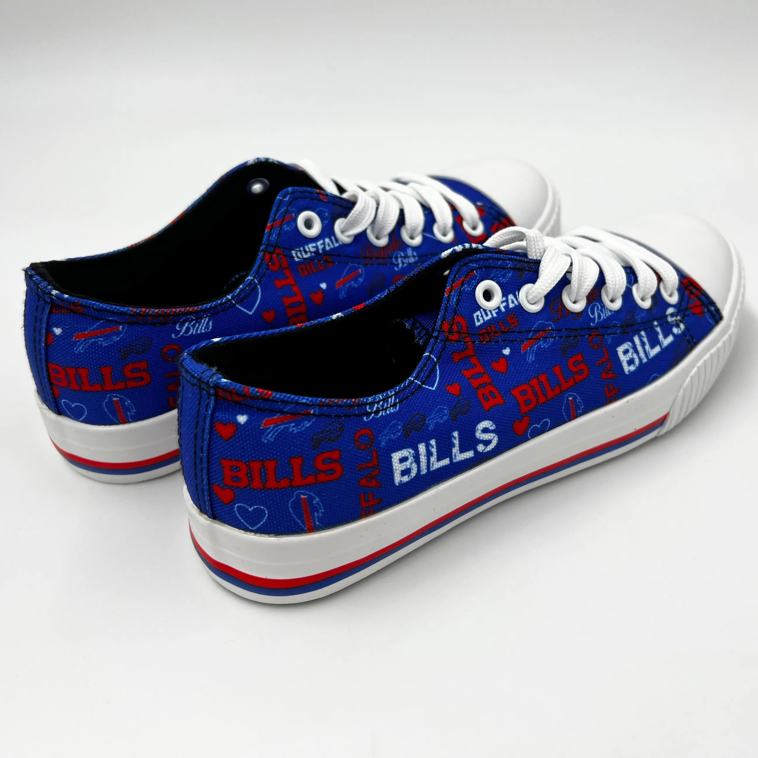 Women's Buffalo Bills Royal Low Top Canvas Sneakers