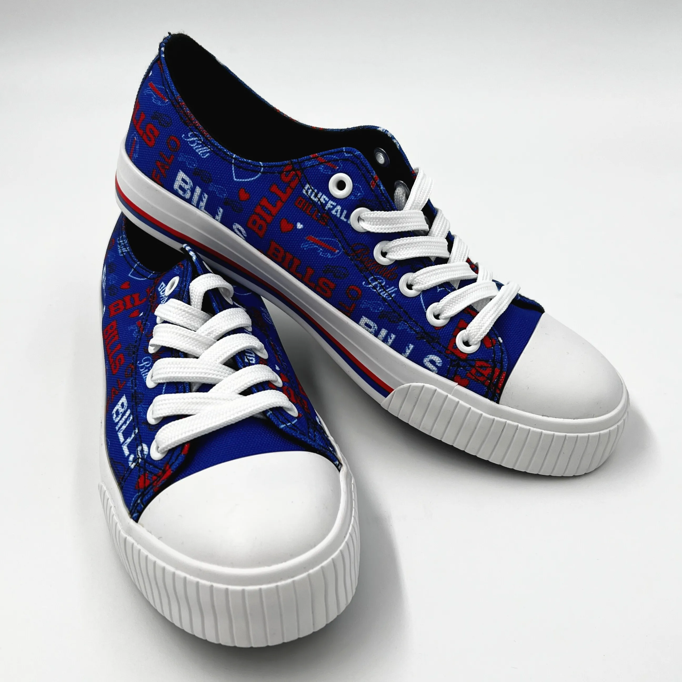 Women's Buffalo Bills Royal Low Top Canvas Sneakers